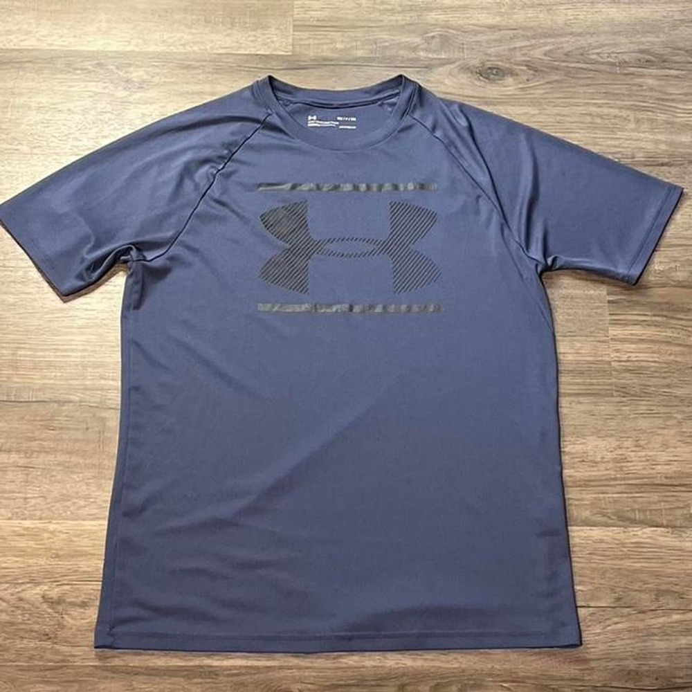 Under Armour Blue Heat Gear Retro Sportswear Shirt size small